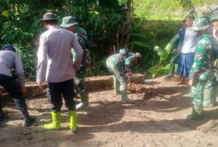 Bergotong Royong Dalam TMMD Ke-111 Kodim 1407/Bone.