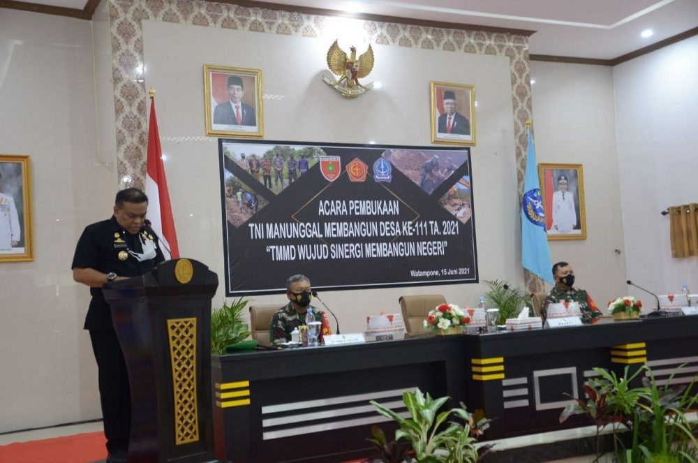 Buka TMMD Ke-111, Bupati Bone Minta Partisipasi Dan Dukungan Warga