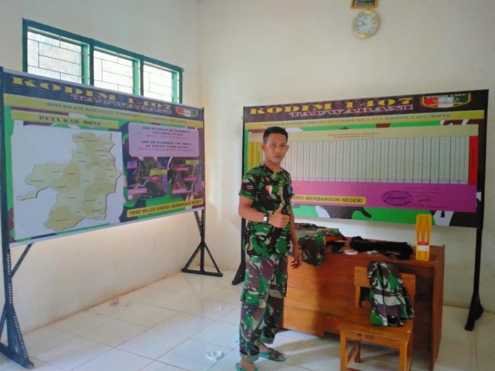 Satgas TMMD Ke-111 Kodim 1407/Bone Gelar Pembentukan Posko PPKM Covid-19
