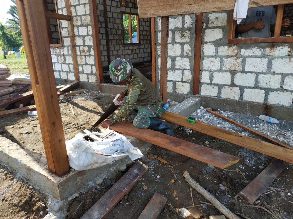 Tumpukan Material Digunakan Sebaik Mungkin di Lokasi TMMD