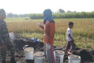 Warga Sangat Senang Bisa Gabung TNI Untuk Pengecoran Jalan