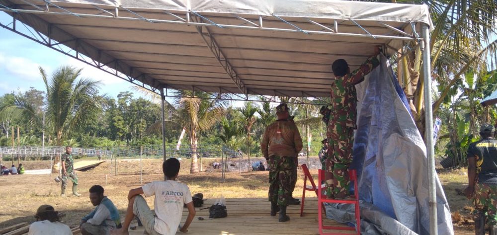 Berbagai Macam Terpaan Tak Pengaruhi Semangat Satgas TMMD dan Warga Selama Bekerja