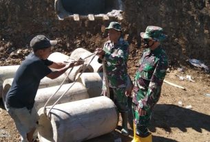 Pemasangan Gorong-Gorong Oleh Satgas TMMD ke-111