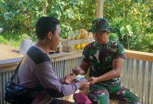 Tim Kesehatan Kodim 1407/Bone Berikan Pelayanan Kesehatan Sesama Satgas