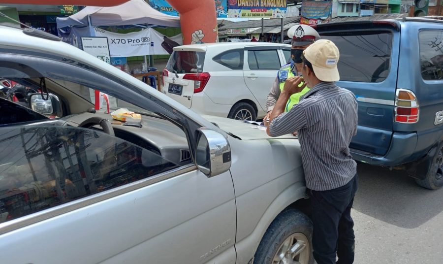 Satlantas Polres Tulang Bawang Gelar Penertiban Terhadap Travel Gelap di Pasar Unit 2, Berikut Hasilnya
