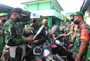 Tekan Kecalakaan Lalu Lintas Denpom IV Surakarta Lakukan Pemeriksaan