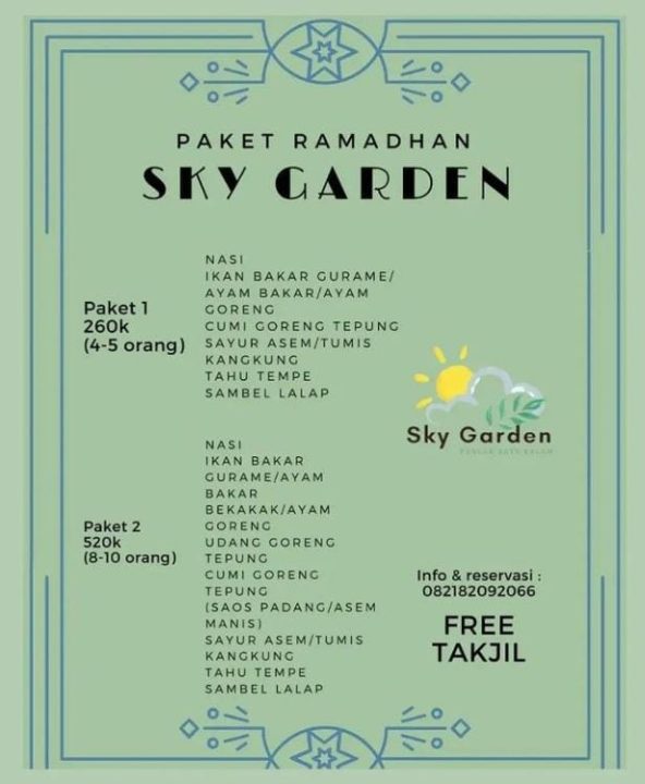 Paket Bukber Murah di Sky Garden Batu Kalam