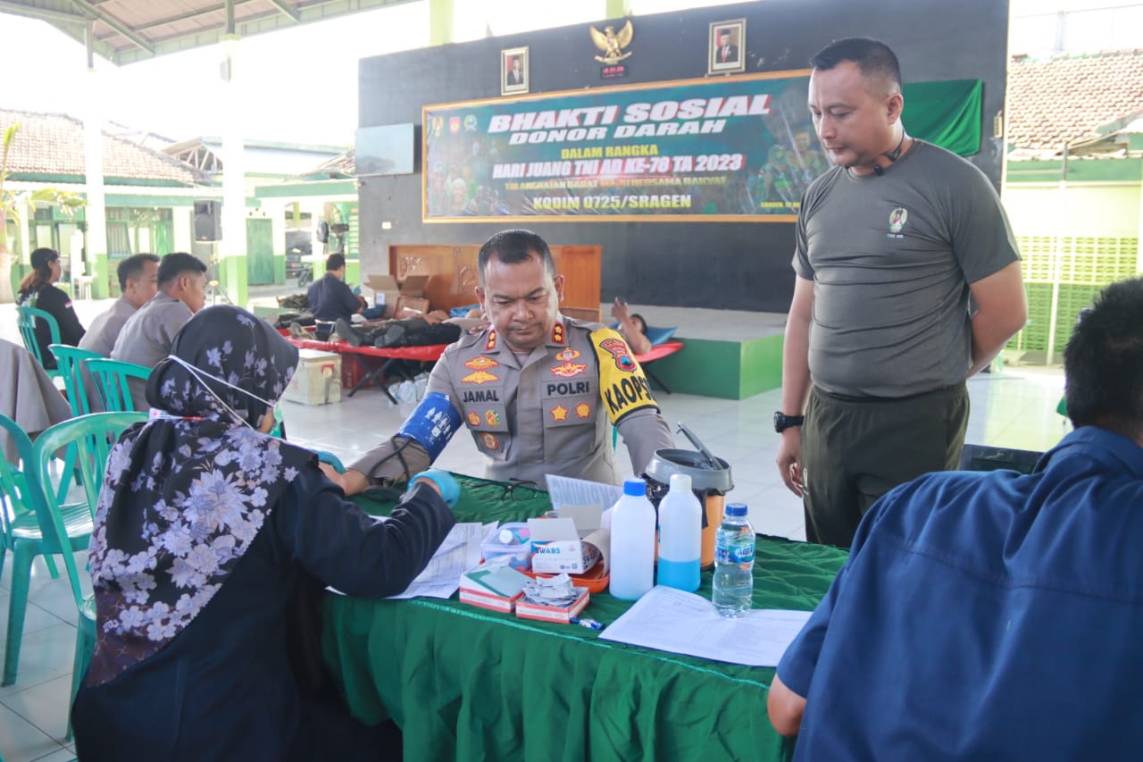 Peringati Hari Juang TNI AD, Kodim Sragen gelar donor darah