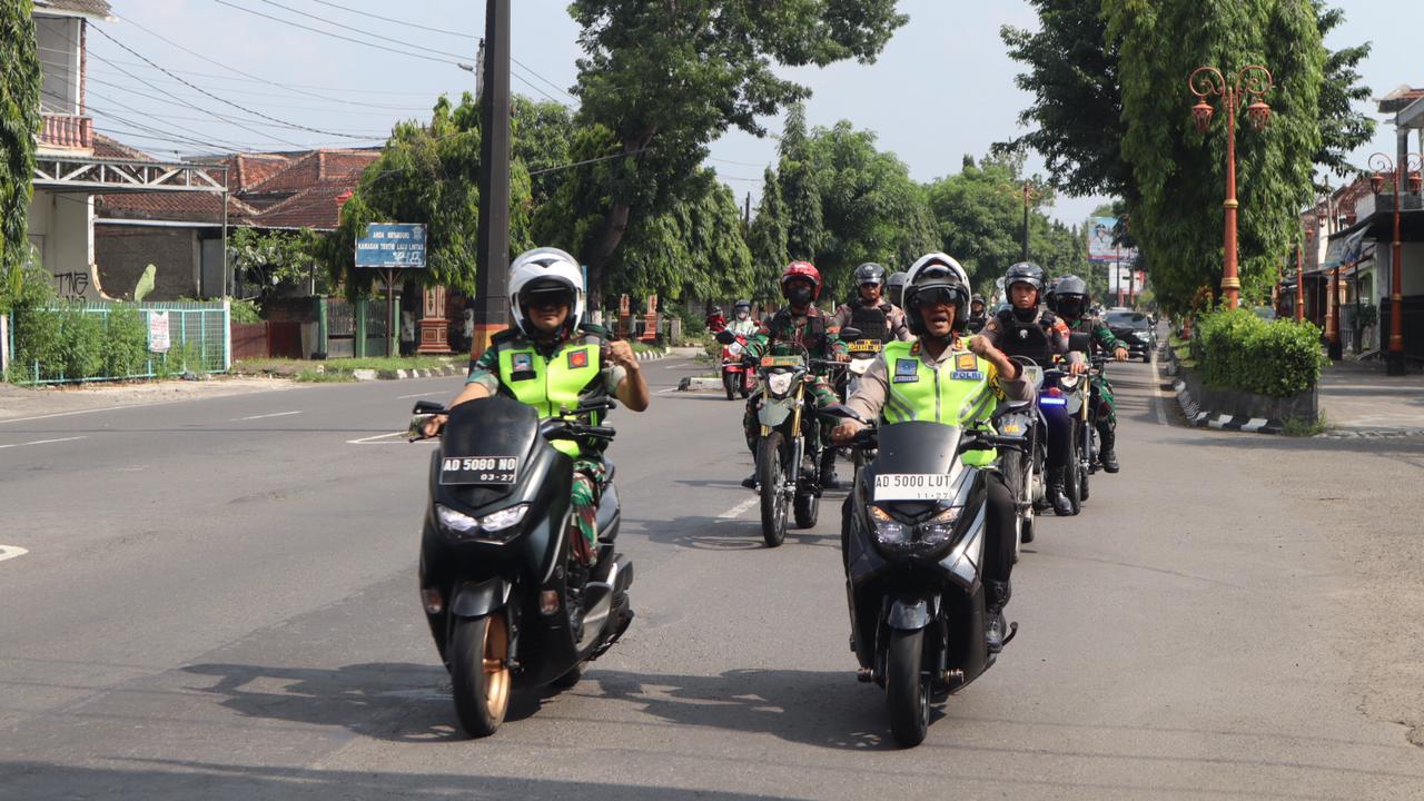 Gelar Patroli Gabungan Kodim 0726/Sukoharjo dan Polres Sukoharjo, Jaga Kondusifitas wilayah