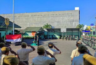 Guna Memupuk Jiwa Kejuangan, Patriotisme Dan Nasionalisme, Kodim 0728/Wonogiri Gelar Upacara Hari Senin
