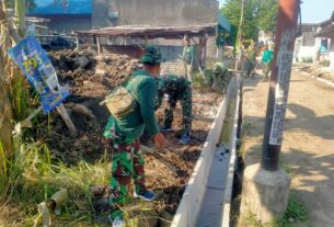 KBD Tahap III, Koramil 02/Banjarsari Bersama Elemen Masyarakat Gotong Royong Membangun Saluran Air