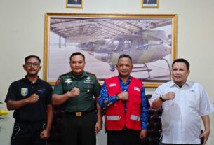 Komandan Skadron 12/AJY Lanudad Gatot Soebroto Way Tuba terima kunjungan PMI Way Kanan.