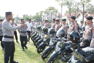 Polres Tulang Bawang Gelar Apel Pengecekan Alsus dan Almatsus Jelang Pilkada Serentak 2024, AKBP James Paparkan Tujuannya