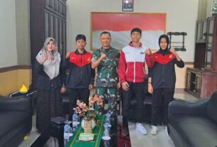 Untaian Do'a Dan Semangat Dandim 0105/Abar Kepada 3 Atlet Badminton 02SN Aceh Barat Yang Akan Berangkat Ke Jakarta