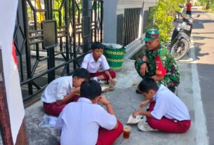 Berikan Motivasi Dan Edukasi, Babinsa Duduk Bersama Adik-adik SD N 2 Karangasem