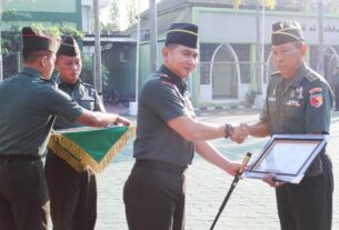 Dandim 0813 Bojonegoro Pimpin Upacara Purna Tugas Anggota