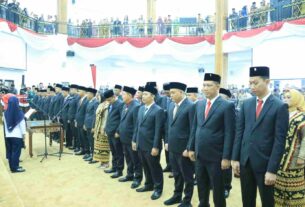 Polres Tulang Bawang Barat Amankan Pelantikan Anggota DPRD Kabupaten Tulang Bawang Barat