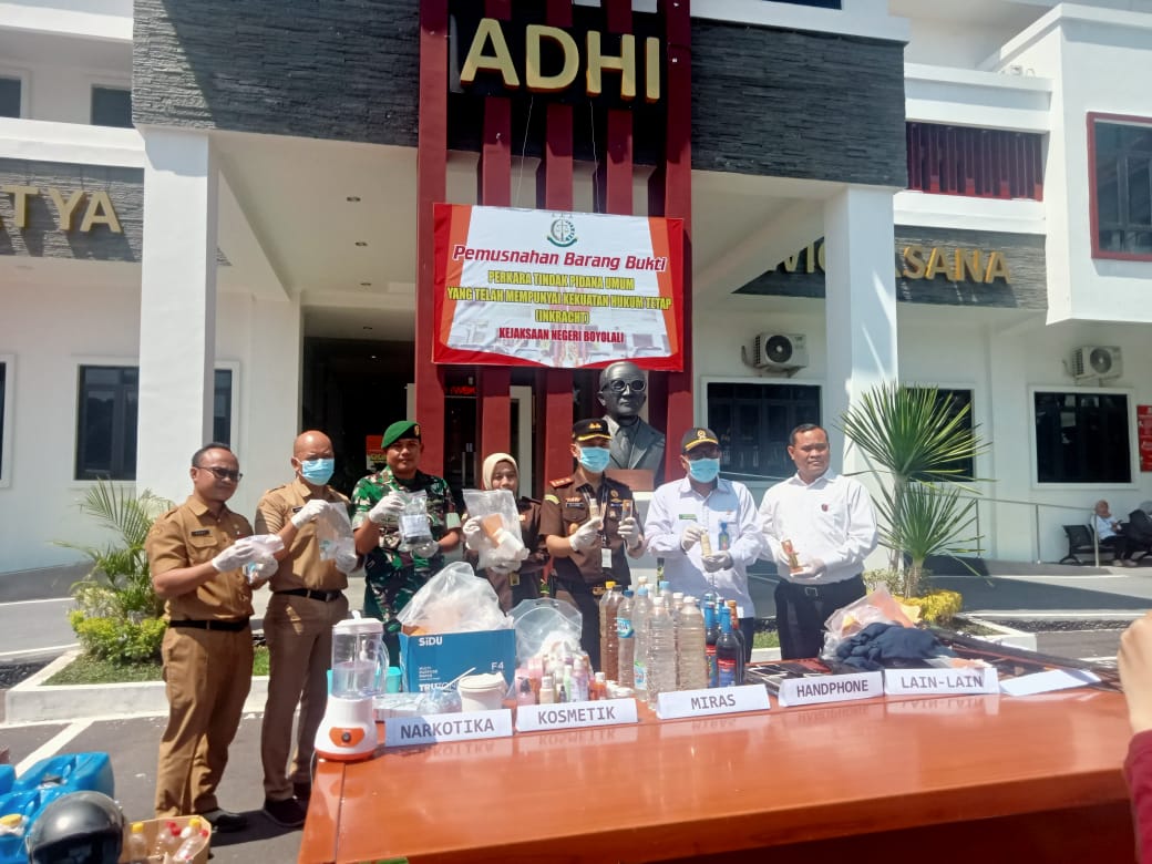 Kodim Boyolali Dukung Pemusnahan Barang Bukti Tindak Kejahatan
