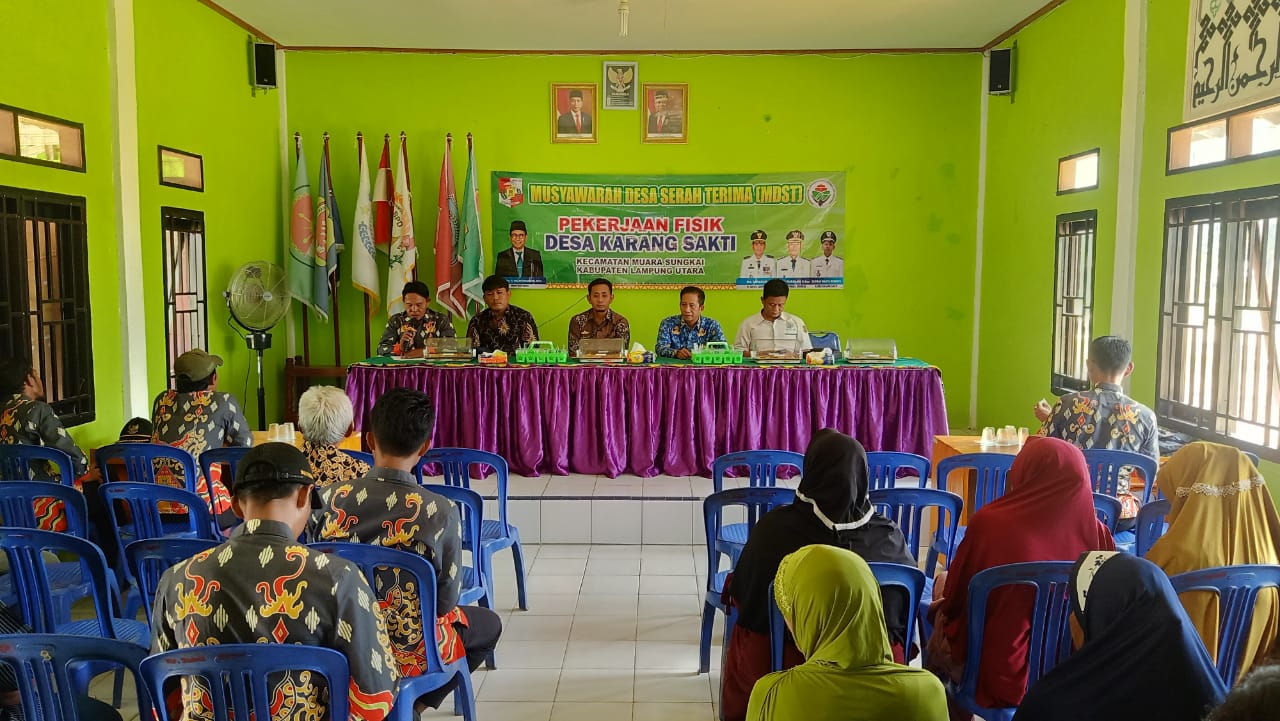 Kades Karang Sakti serahkan hasil pembangunan kepada masyarakat