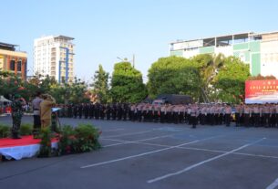 Jelang Pelantikan Presiden dan Wakil Presiden RI Terpilih, Ratusan Aparat Gabungan TNI – Polri di Bandar Lampung Disiagakan