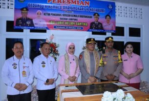 Kunjungi Lampung Utara, Kapolda Lampung Bersama Ketua Bhayangkari Peresmian TK Kamala Bhayangkari