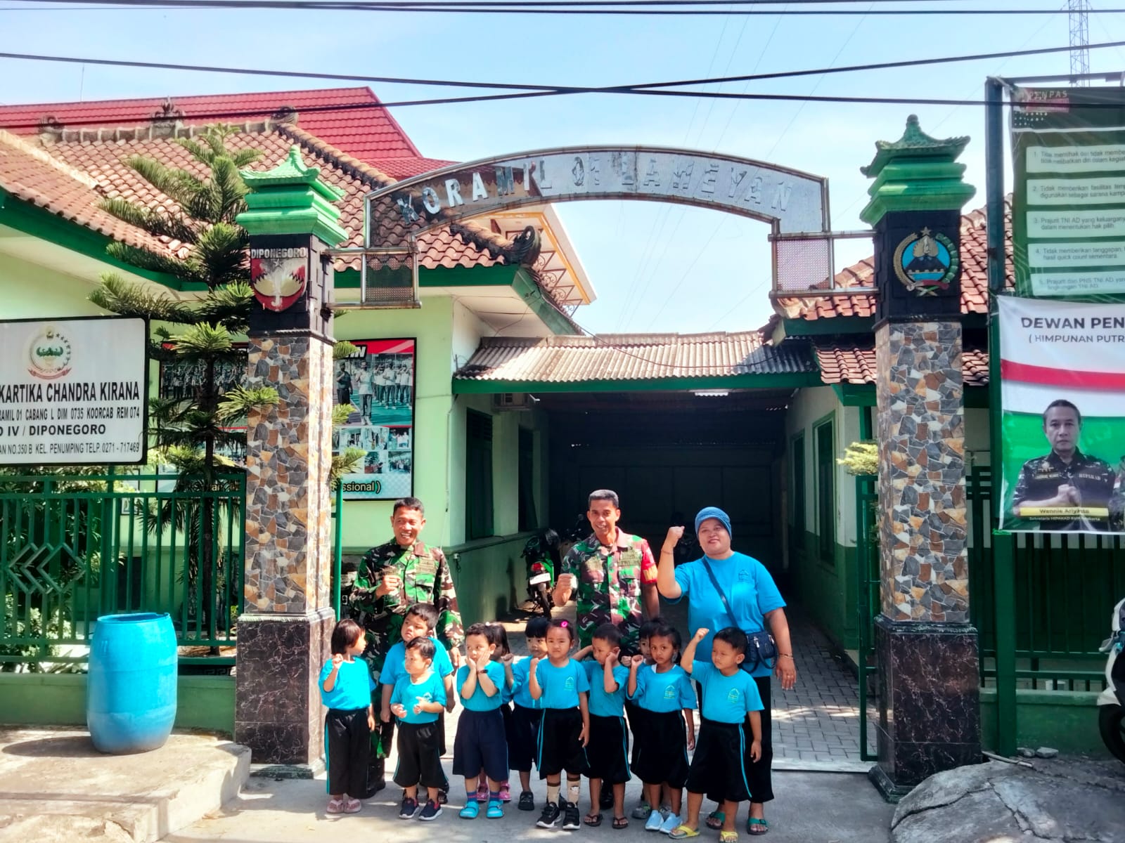Terima Kunjungan Anak-anak Paud, Koramil 01/Laweyan Kenalkan Tugas Pokok TNI