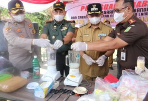 Dandim 0410/KBL Hadiri Pemusnahan Barang Bukti Berbagai Kasus Tindak Pidana