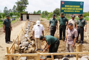 Peletakan Batu Pertama Pembangunan Dapur Umum Gizi Nasional Oleh Kodim Boyolali