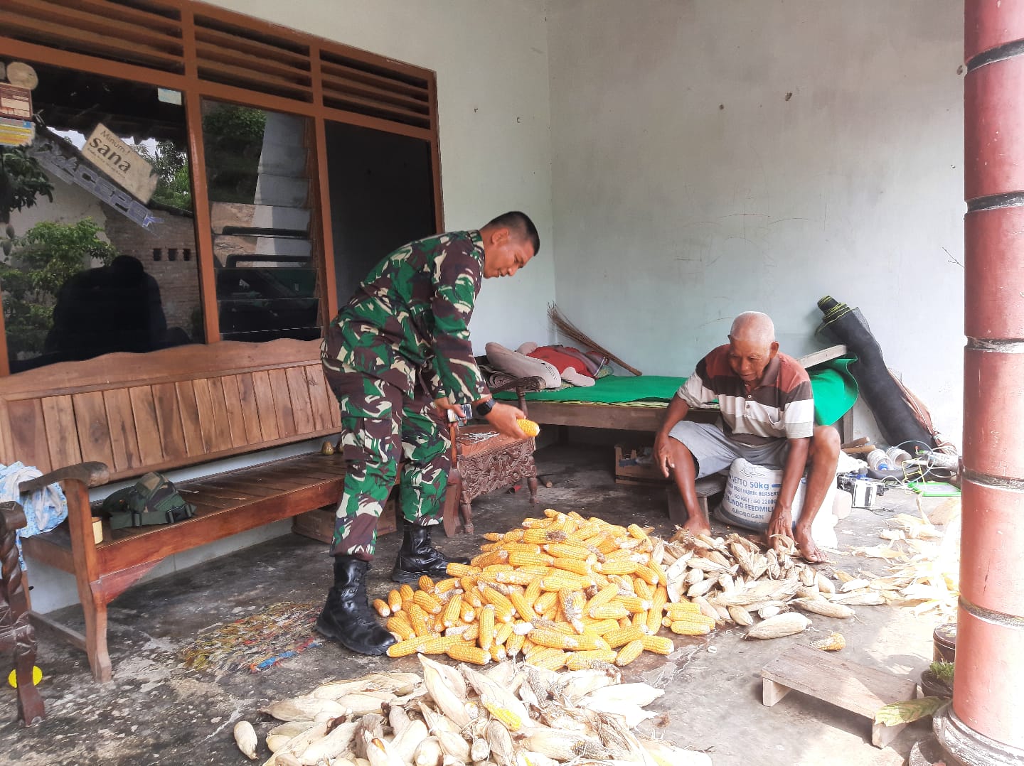 Babinsa Selo Tumbuhkan Semangat dan Motivasi Petani Jagung