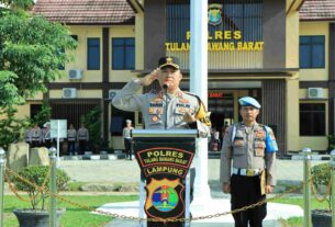 Polres Tulang Bawang Barat melaksanakan Apel Gelar Pasukan Ops Lilin Krakatau 2024