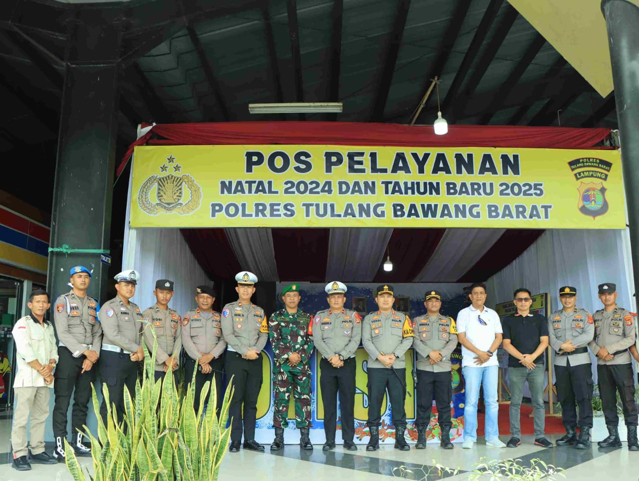 Kapolres Tulang Bawang Barat Monitoring Pos Pam dan Pos Yan Ops Lilin Krakatau 2024.