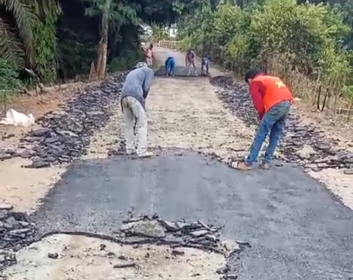 Menuai Protes Warga, Proyek Tambal Sulam di Kecamatan Abung Timur Akhirnya Bongkar total