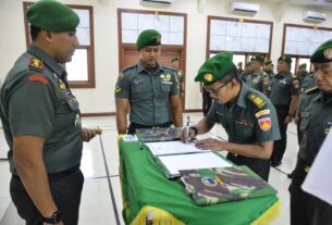 Dandim 0735/Surakarta Pimpin Serah Terima Jabatan Perwira Dan Korp Raport Pindah Satuan