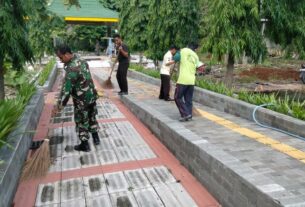 TMP Kusuma Bakti Jurug Jadi Sasaran Karya Bakti Koramil 04/Jebres Jelang Hari Juang TNI AD Tahun 2024