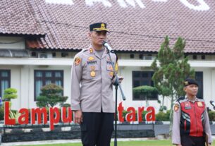 Pimpin Apel, Kapolres Lampura Tekankan Pengawasan dan Pengendalian Diri Personil
