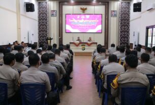 Polres Tulang Bawang Gelar Binkatpuan dan Anev Kinerja Bhabinkamtibmas, Kompol David Sampaikan Pesan Ini