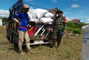 Koramil 410-04/TKT Sukses Panen Raya Padi Ciherang di Lahan Petani, Dukung Swasembada Pangan Nasional
